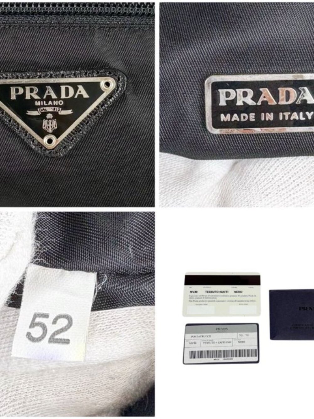 Prada Triangle Logo Clutch Multi Pouch Black Tessuto - Picture 11 of 12